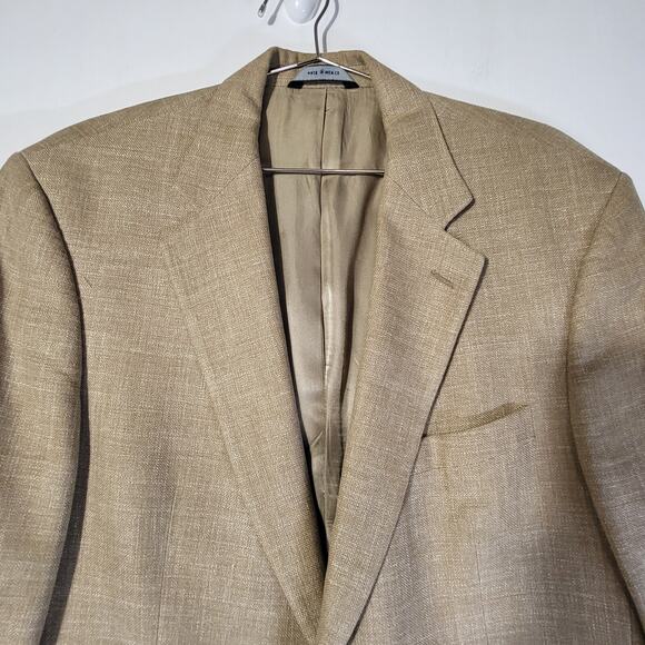 Brooks Brothers Silk, Linen, Wool Sport Coat Tan Brown Woven 41 Regular ITALY - Picture 2 of 6